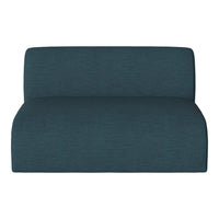 Teal blue upholstered sofa with a subtle textured pattern for a modern and stylish home decor.