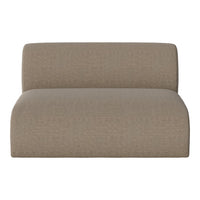 Beige striped upholstery on a modern, minimalist sofa chair, adding warmth to any interior space.