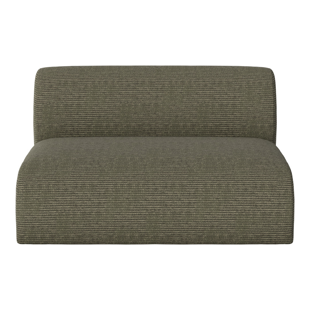 Green striped fabric sofa with a textured finish, perfect for contemporary living spaces.