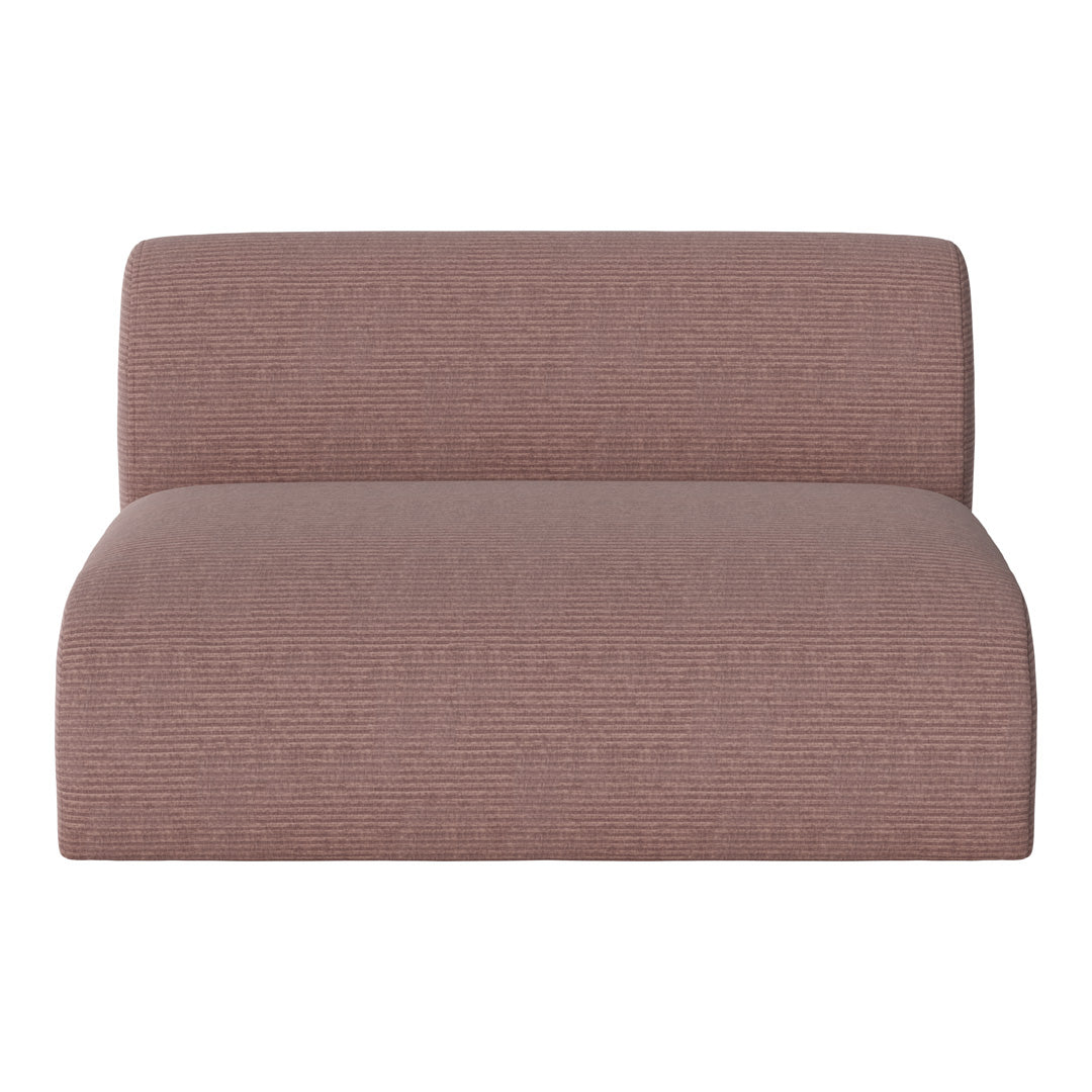Muted mauve sofa with subtle vertical stripes, perfect for modern minimalist interiors.