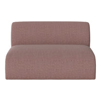 Muted mauve sofa with subtle vertical stripes, perfect for modern minimalist interiors.