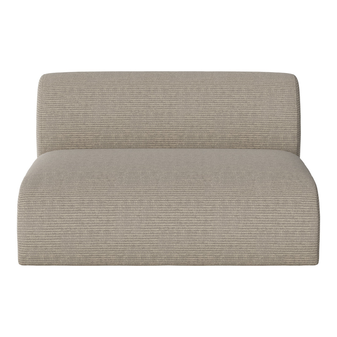 Beige sofa with subtle striped pattern, offering a modern and neutral aesthetic for any living space.