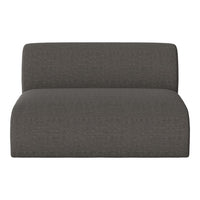 Gray upholstered loveseat with subtle ribbed texture and smooth surface. Ideal for modern interiors.