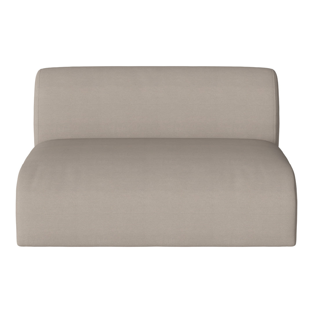 Beige sofa with subtle ribbed texture, minimalist design perfect for modern interiors.