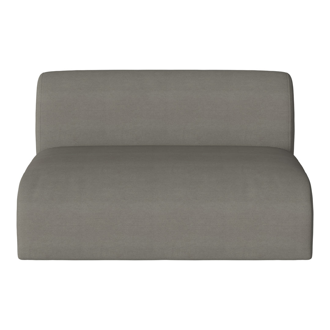 Gray textured sofa with a smooth, minimalist design and subtle ribbed pattern, ideal for modern interiors.