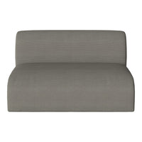 Gray textured sofa with a smooth, minimalist design and subtle ribbed pattern, ideal for modern interiors.