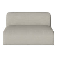 Light gray sofa with a smooth, textured finish, featuring a minimalist and contemporary design.