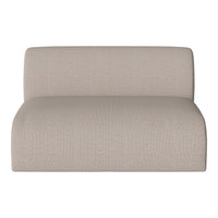 Beige upholstered loveseat with a subtle textured pattern, perfect for modern or minimalistic decor.