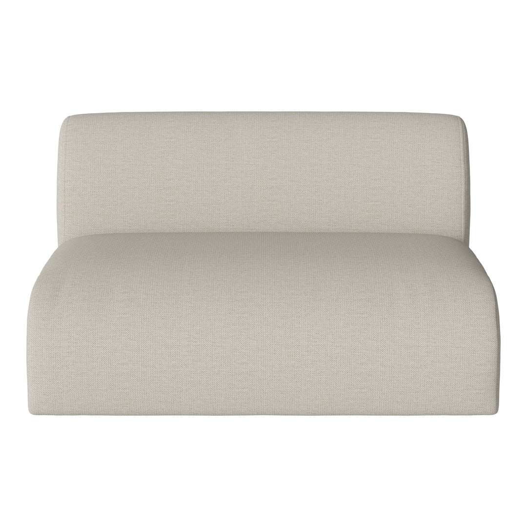 Beige textured fabric loveseat with a subtle woven pattern for a sophisticated look.