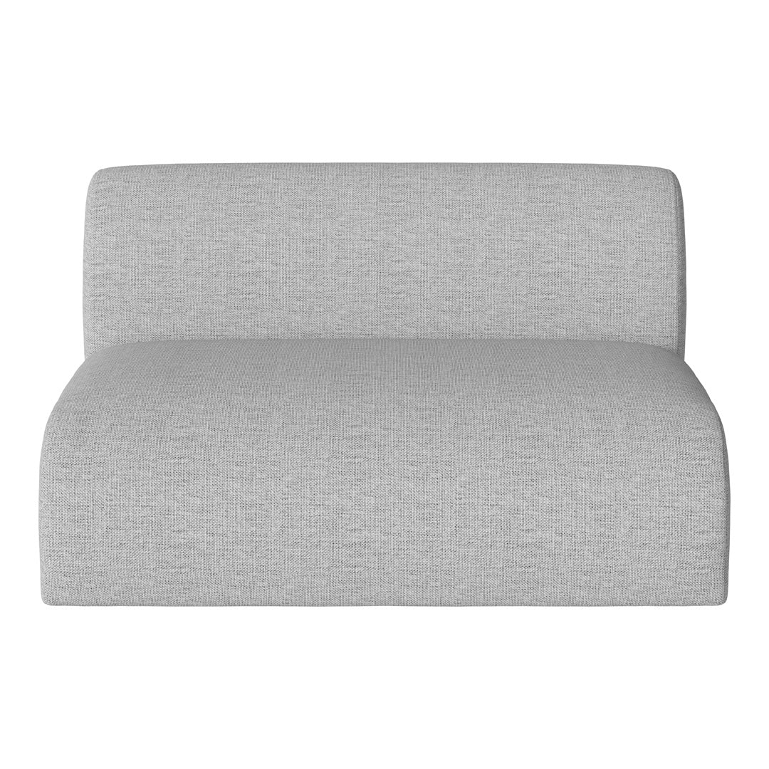 Gray upholstered sofa section with a subtle textured pattern for a modern, stylish look. Perfect for contemporary decor.