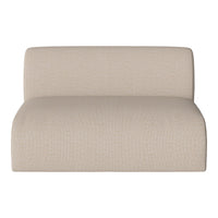 Beige, textured fabric lounge chair with a minimalist design and subtle woven pattern for a modern aesthetic.