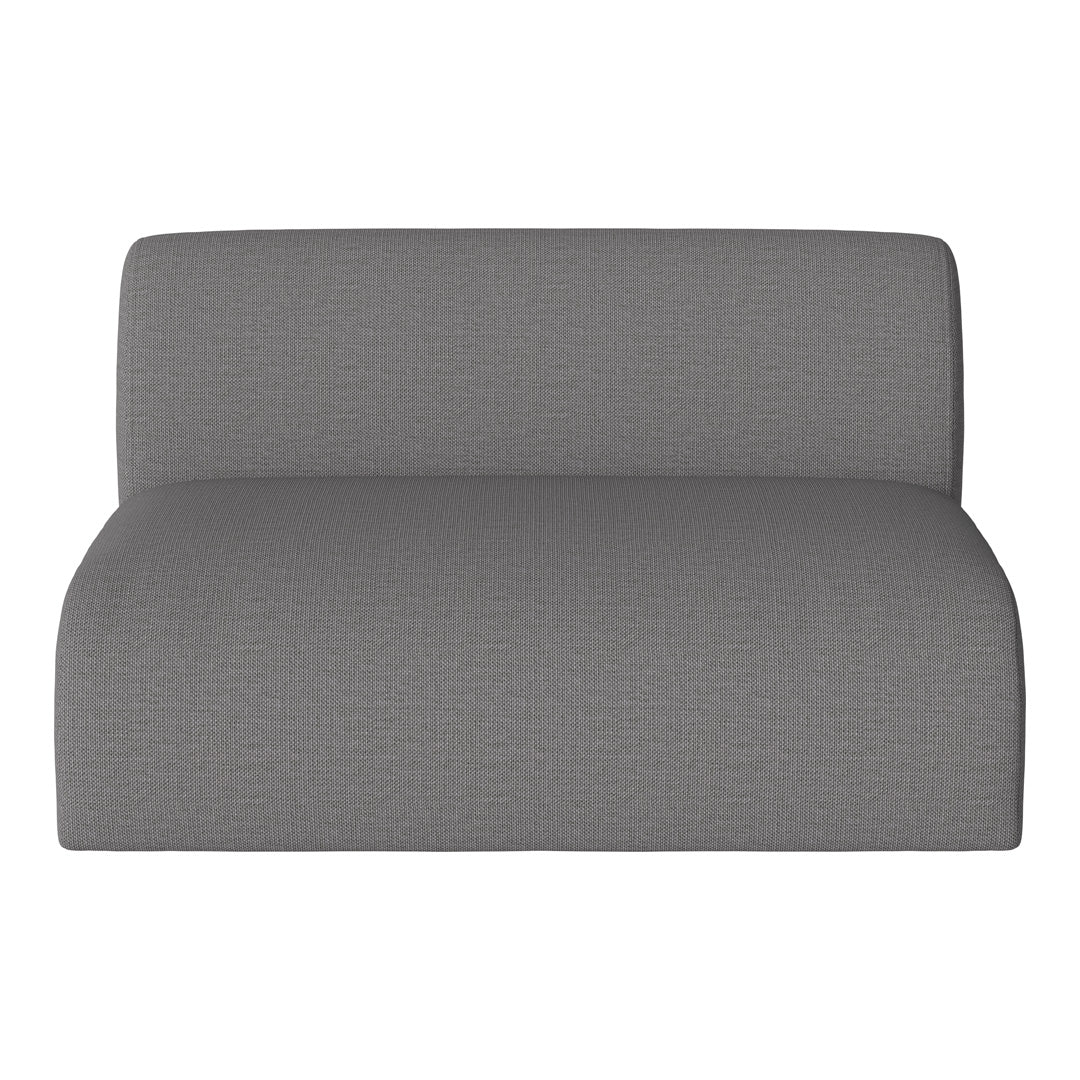 Gray upholstered double-seat with a textured pattern, perfect for modern living spaces.