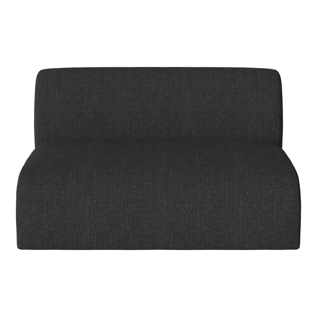 Dark gray upholstered sofa with a subtle textured pattern for a modern and elegant look.