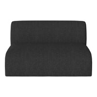 Dark gray upholstered sofa with a subtle textured pattern for a modern and elegant look.