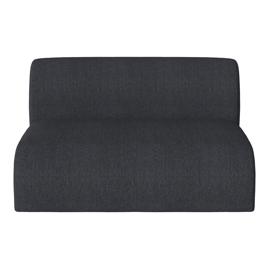 Charcoal gray upholstered sofa with a textured, contemporary design, ideal for modern living spaces.