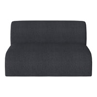 Charcoal gray upholstered sofa with a textured, contemporary design, ideal for modern living spaces.
