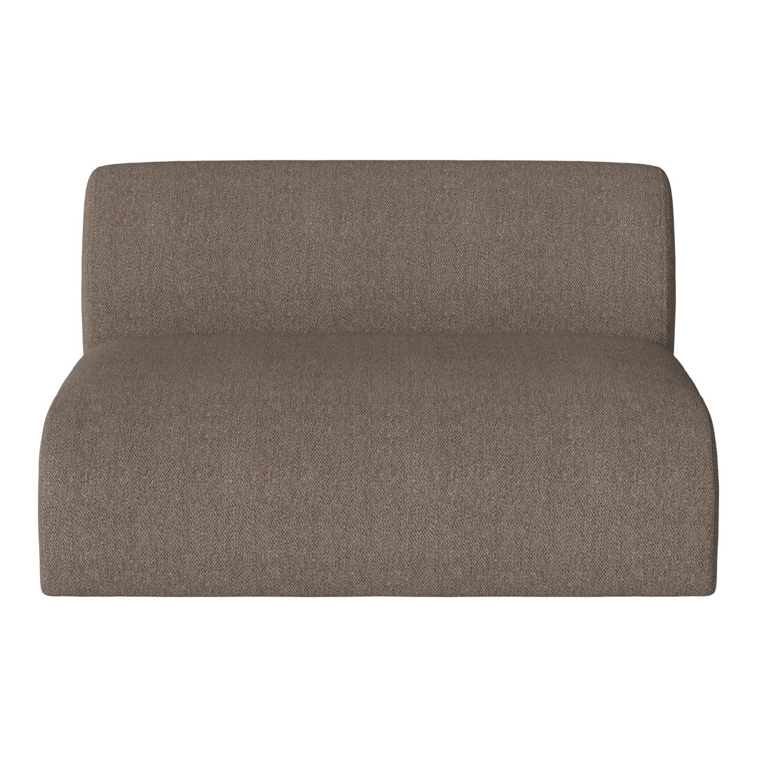 Brown upholstered modular sofa with a subtle textured pattern for modern interior design.