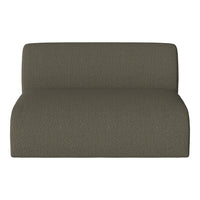Olive green textured fabric sofa section with a minimalist design. Perfect for modern living spaces.