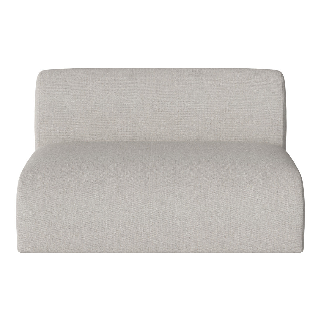Light gray textured upholstery with a subtle woven pattern on a modern, minimalist chair design.