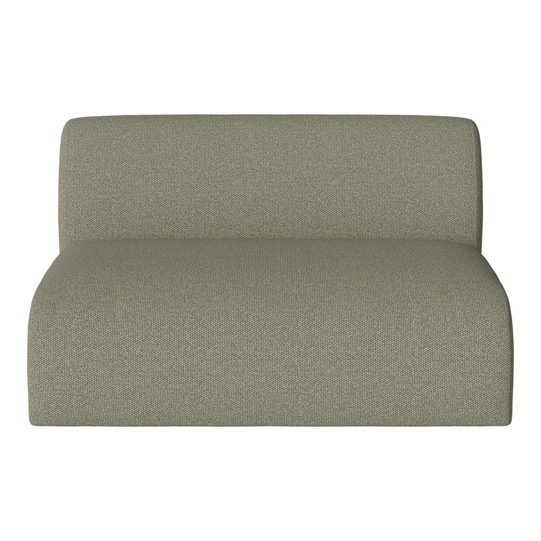Textured light green upholstery on a modern, minimalist lounge chair. Perfect for contemporary decor.
