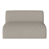 Light gray upholstered two-seater with a smooth, textured fabric. Ideal for modern home decor.
