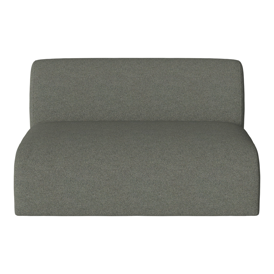 Olive green two-seater sofa with a textured fabric pattern, adding a modern touch to any living space.