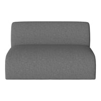 Gray upholstered loveseat with a soft, textured pattern for a modern living space. Perfect for stylish interiors.