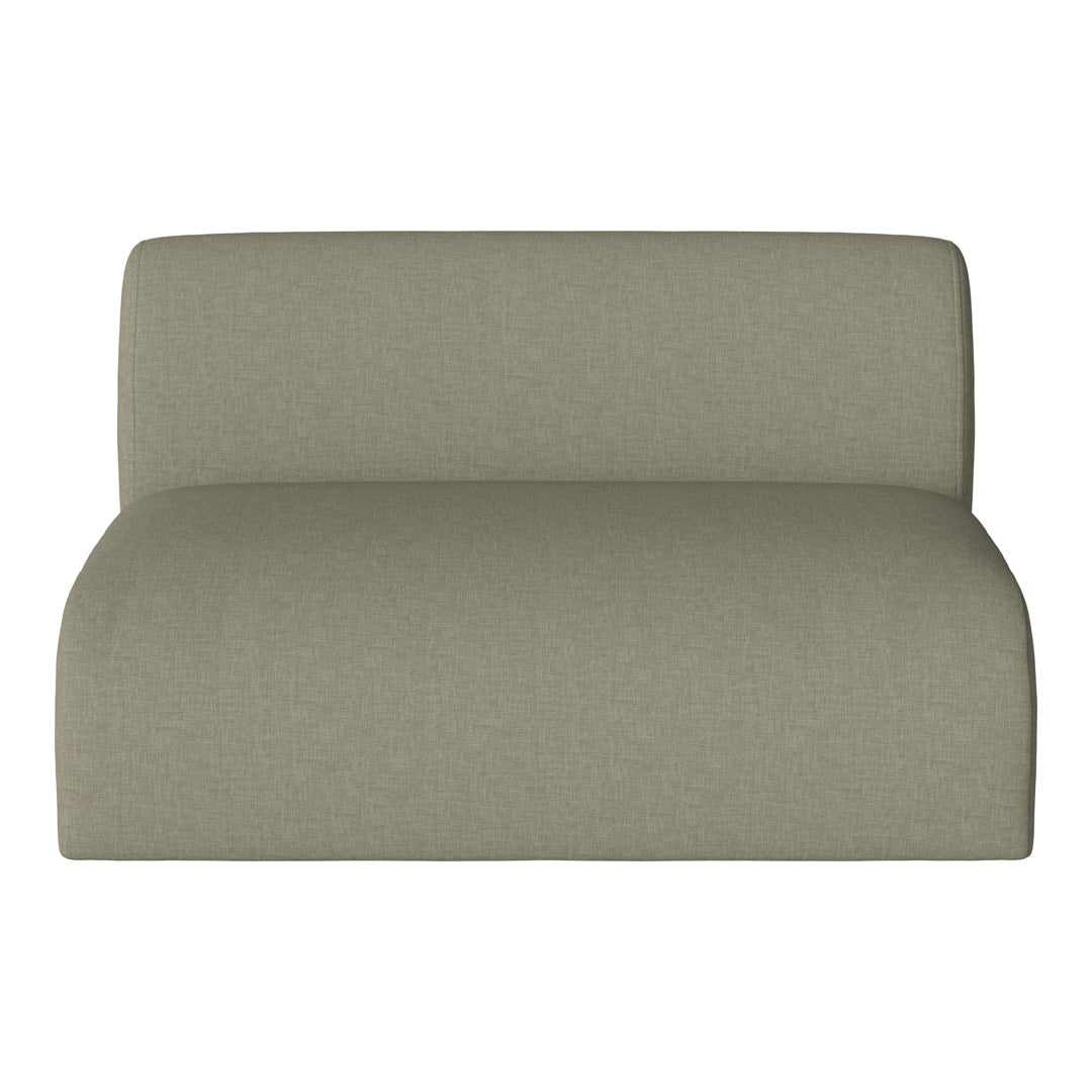 Light olive green sofa with a subtle textured pattern, perfect for modern home decor.