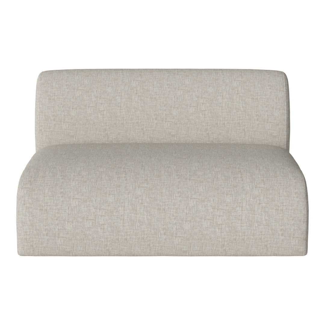 Light gray upholstered sofa with a subtle textured pattern, perfect for modern interior decor.