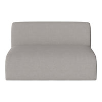 Light gray, smooth fabric loveseat with a minimalist design and clean lines, perfect for modern decor.