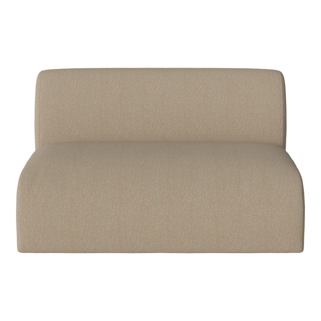 Beige upholstered chaise lounge with a subtle textured pattern, perfect for modern interiors.