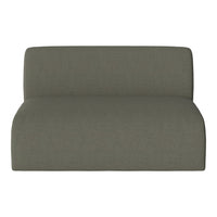Sleek, modern sofa in muted olive green fabric with a smooth, textured pattern. Ideal for contemporary decor.