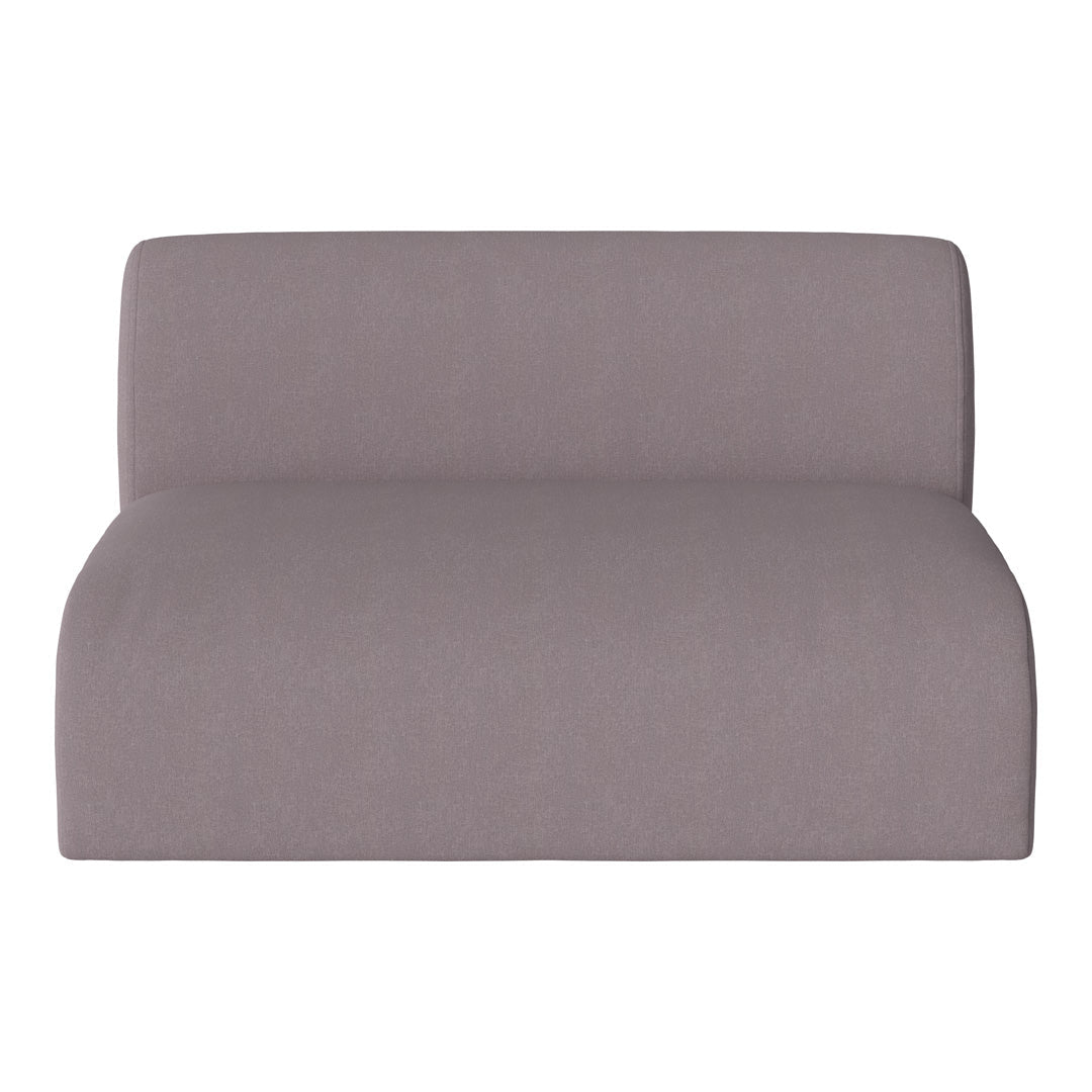 Gray upholstered sofa with a smooth, solid fabric texture, ideal for modern living spaces.