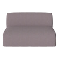 Gray upholstered sofa with a smooth, solid fabric texture, ideal for modern living spaces.