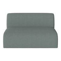 Soft gray upholstered loveseat with a minimalist design and smooth texture, perfect for modern interiors.