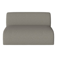 Gray upholstered accent chair with a textured, woven pattern, adding a modern touch to your space.