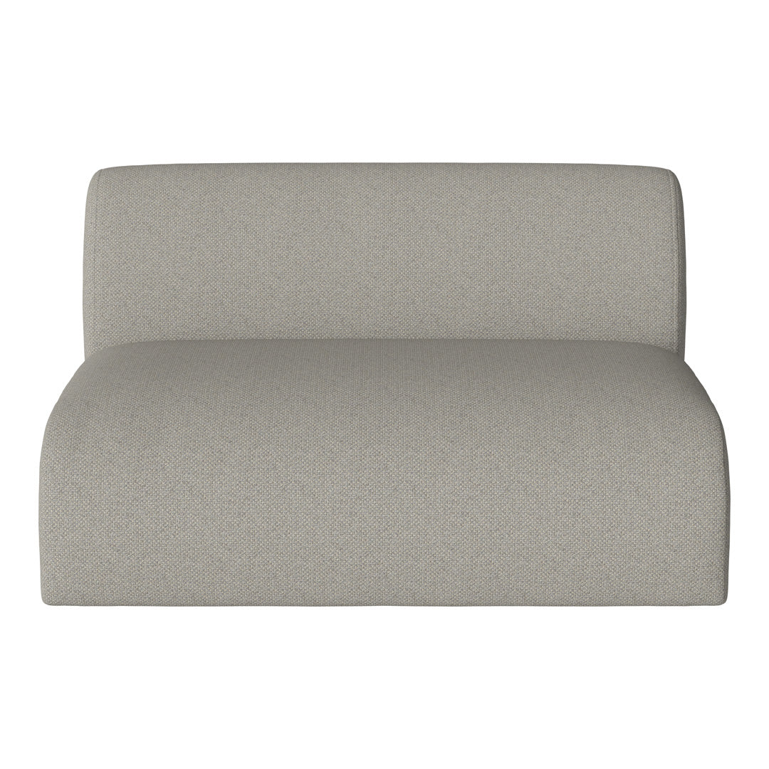 Gray upholstered sofa with a textured pattern, perfect for modern decor. Simple and elegant design.