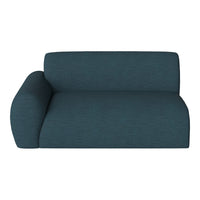 Teal upholstered sofa with a smooth texture and modern, minimalist design. Perfect for contemporary spaces.