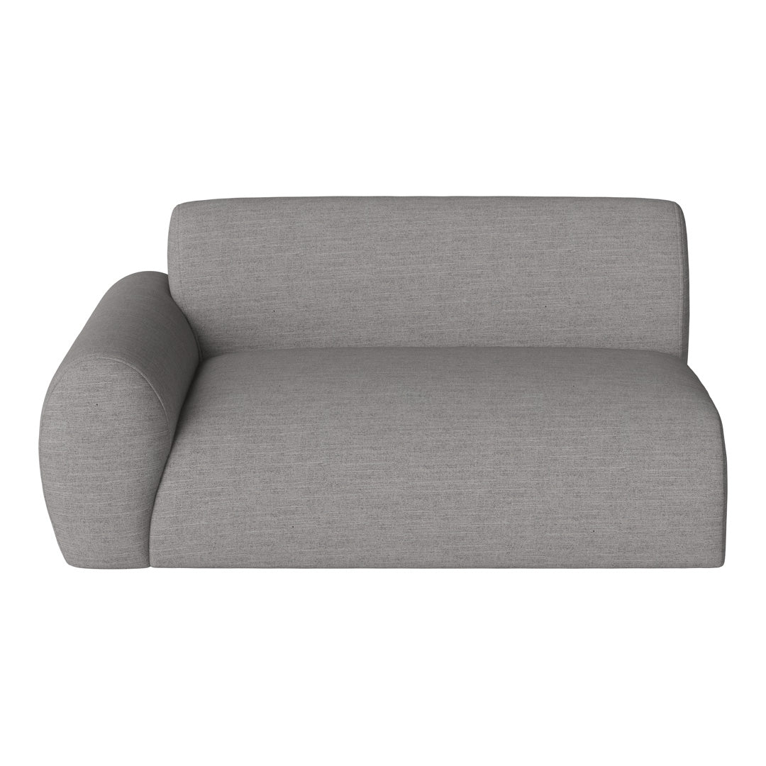Gray upholstered sofa with a smooth, minimalist design and subtle textured pattern. Ideal for modern decor.