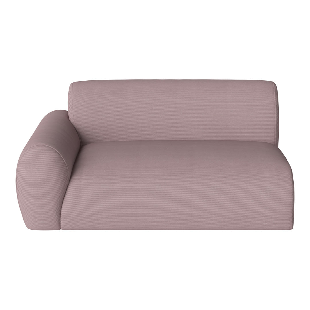 Blush pink sofa with a smooth, textured fabric and a minimalist design. Ideal for modern and stylish interiors.