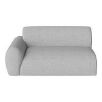Chic light gray sofa with a textured fabric and minimalist design, perfect for modern interiors.
