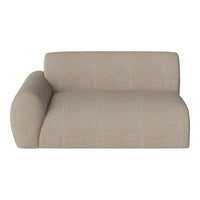 Beige textured fabric sofa with a modern, minimalist design, featuring subtle warm tones and a soft, woven pattern.