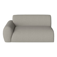 Gray fabric sofa with a smooth texture and minimalist design, featuring subtle pattern variations for a modern look.