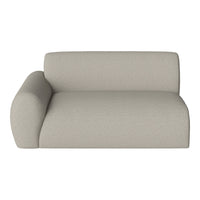 Light gray modern couch with smooth, textured fabric and minimalistic design.