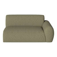 Olive green sofa with a textured pattern and contemporary design, ideal for modern living spaces.