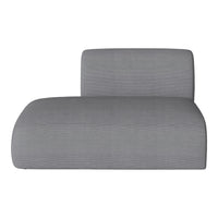 Gray upholstered chaise lounge with a smooth texture and modern design, perfect for contemporary decor.