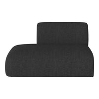 Stylish dark gray upholstered chaise lounge with a subtle textured pattern for modern decor.