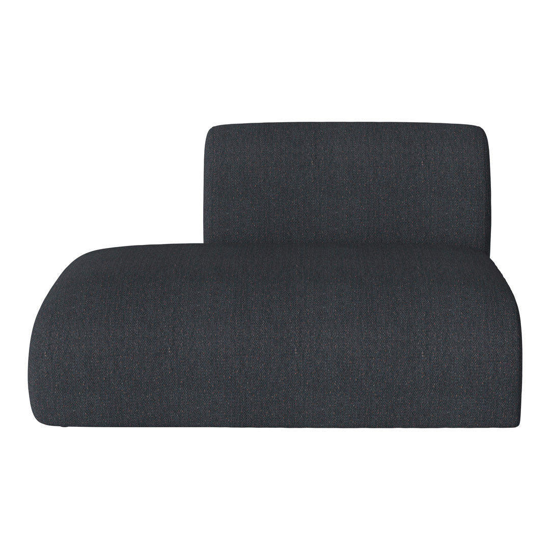 Dark gray lounge chair with a smooth, textured fabric pattern, adding a modern touch to any space.