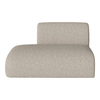 Textured light beige chaise lounge in a minimalist design, featuring a soft, neutral pattern.