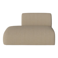 Beige fabric chaise lounge with a smooth, textured pattern for a modern and cozy look.